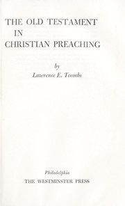 Cover of: The Old Testament in Christian preaching.
