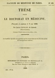 Cover of: Th©·se pour le doctorat en m©♭decine: pr©♭sent©♭e et soutenue le 3 mai 1838