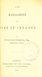 Cover of: On the management and diet of infants