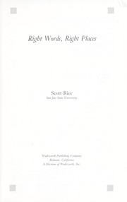 Cover of: Right words, right places