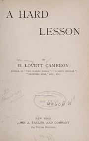 Cover of: A hard lesson by Caroline Emily Cameron