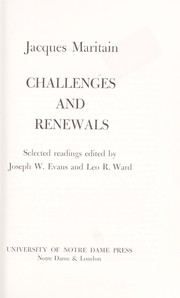 Cover of: Challenges and renewals; selected readings by 