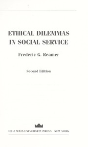 Cover of: Ethical dilemmas in social service by Frederic G. Reamer