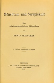 Cover of: M©œnchtum und Sarapiskult: eine religionsgeschichtliche Abhandlung