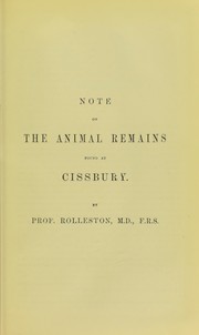 Note on the animal remains found at Cissbury by George Rolleston