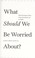 Cover of: What should we be worried about?