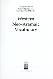Western Neo-Aramaic vocabulary by George Ruskallah