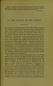 Cover of: The discovery of the nature of the spleen: from an investigation of the lateral homologies of the liver, stomach, and intestinal canal