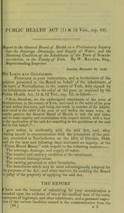Cover of: Report to the General Board of Health on a preliminary inquiry into the sewerage, drainage, and supply of water, and the sanitary condition of the inhabitants of the town of Northallerton, in the county of York