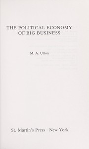 Cover of: The political economy of big business