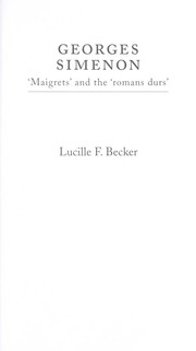 Cover of: Georges Simenon : 'Maigrets' and the 'romans durs' by 