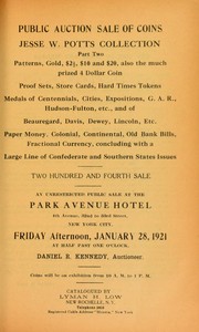 Cover of: Public auction sale of coins: Jesse W. Potts collection : Part two