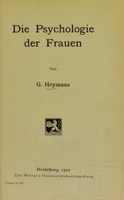 Cover of: Die Psychologie der Frauen