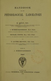 Cover of: Handbook for the physiological laboratory