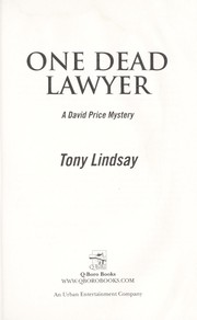 Cover of: One dead lawyer by Tony Lindsay