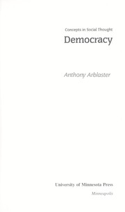 Cover of: Democracy by Anthony Arblaster