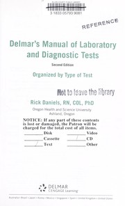 Cover of: Delmar's manual of laboratory and diagnostic tests: organized by type of test