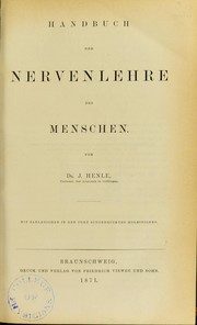 Cover of: Handbuch der Gef©Þsslehre des Menschen by Jakob Henle