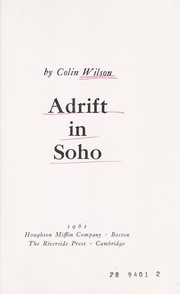 Cover of: Adrift in Soho. by Colin Wilson