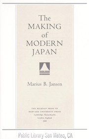Cover of: The making of modern Japan by Marius B. Jansen