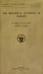 Cover of: The biological stations of Europe by Charles A. Kofoid