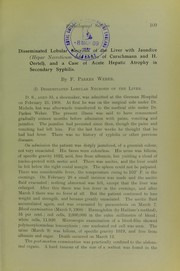 Cover of: Disseminated lobular necrosis of the liver with jaundice (hepar necroticum cum ictero of Curschmann and H. Oertel): and a case of acute hepatic atrophy in secondary syphilis