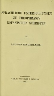 Cover of: Sprachliche Untersuchungen zu Theophrasts botanischen Schriften