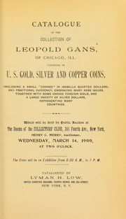 Cover of: Catalogue of the collection of Leopold Gans ...