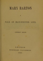 Cover of: Mary Barton : a tale of Manchester life