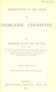 Cover of: Introduction to the study of inorganic chemistry
