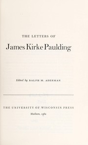 Cover of: Letters of James Kirke Paulding