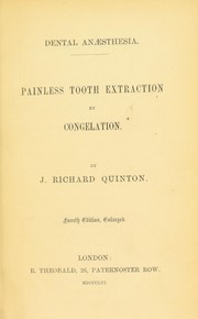 Cover of: Dental anaesthesia: painless tooth extraction by congelation