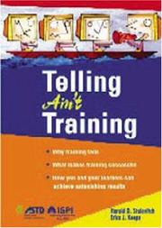 Cover of: Telling Ain't Training