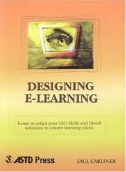 Cover of: Designing e-learning
