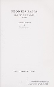 Cover of: Peonies kana; haiku by the Upasaka Shiki.