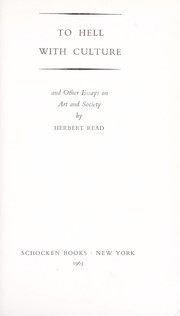 Cover of: To hell with culture, and other essays on art and society.