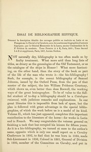 Cover of: Essai de bibliographie hippique by Sir William Osler