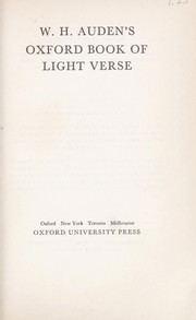 Cover of: The Oxford book of light verse;