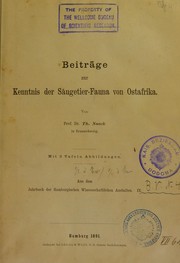 Cover of: Beitr©Þge zur Kenntnis der Sa©ơgetier-Fauna von Ostafrika by Th Noack