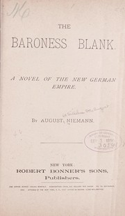 Cover of: The Baroness Blank: A novel of the new German empire