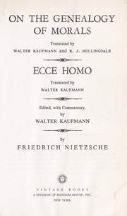 Cover of: On the genealogy of morals by Friedrich Nietzsche