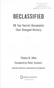 Cover of: Declassified by Thomas B. Allen