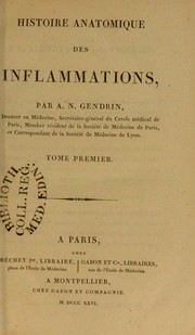 Cover of: Histoire anatomique des inflammations