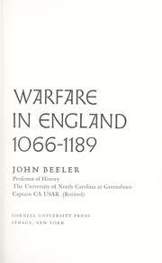 Cover of: Warfare in England, 1066-1189. by John Beeler