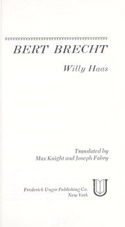 Cover of: Bert Brecht.