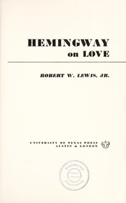 Cover of: Hemingway on love