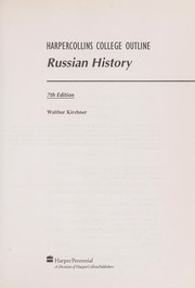 Cover of: Russian History (Harpercollins College Outline Series) | Walther Kirchner