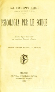 Cover of: Psicologia per le scuole by Sergi, Giuseppe