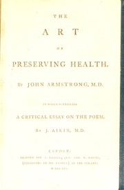 Cover of: The art of preserving health