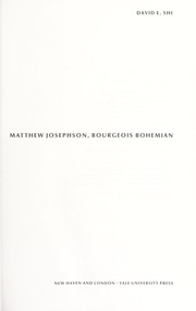 Cover of: Matthew Josephson, bourgeois bohemian
